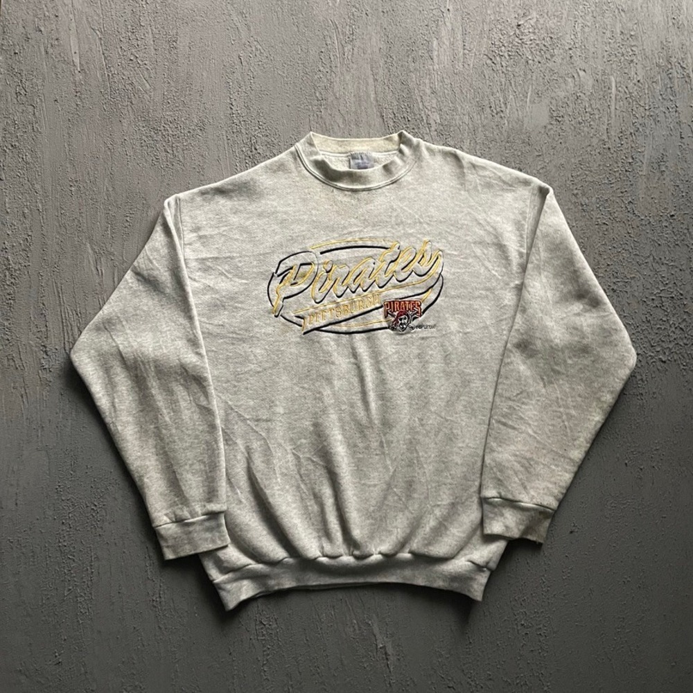 Vintage Pittsburgh Pirates MLB Sweatshirt Mens Large Grey 90s Logo 7